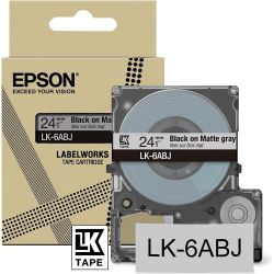 LK-6ABJ Beschriftungsband 24mm schwarz auf mattgrau (C53S672088)
