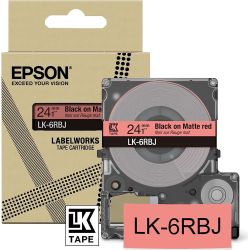 Epson LK-6RBJ Beschriftungsband 24mm schwarz auf mattrot (C53S672073)