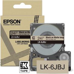 LK-6JBJ Beschriftungsband 24mm schwarz auf beige matt (C53S672092)