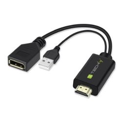 TECHLY Adapter HDMI M auf DisplayPort F + USB-A M 4K (ICOC-HDMI-DP12A)