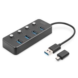 USB 3.0 Hub 4port Schaltbar (DA-70247)