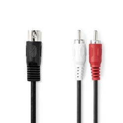 DIN-Audio-Kabel | DIN 5-Pin Stecker | 2x RCA Stecker | (CAGL20200BK10)