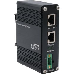 Industrial Railmount Gigabit PoE-Injektor 90W schwarz (EX-60315)