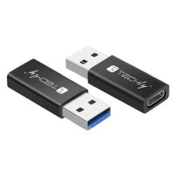 TECHLY Adapter USB-A M auf USB-C F USB 3.0 schwarz (IADAP-USB3-AFT)