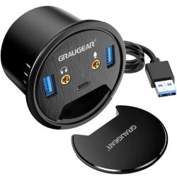 GRAUGEAR USB 3.0 Tisch Hub mit Audio- und Mikrofonansch (G-THUB-AU-60)