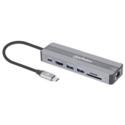 MANHATTAN 7-in-1-Dockingstation USB C-Stecker auf HDMI-Buchse (153928)