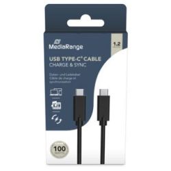 MediaRange USB-C Lade-/Datenkabel USB 3.1 10Gbit/s 1,2m sw (MRCS214)