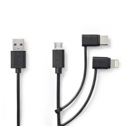 3 in 1-Kabel | USB 2.0 | USB-A Stecker | Apple Lightni (CCGL60620BK10)