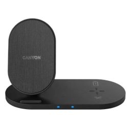 Canyon Ladegerät Wireless Dock 2in1 QI  10W/USB-C/LED   (CNS-WCS202B)
