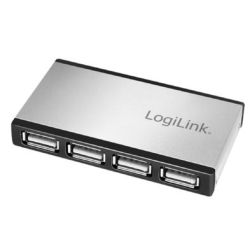 LogiLink USB 2.0 4-port HUB mit Netzteil Alu (UA0404)