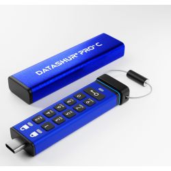 datAshur Pro+C 128GB USB-Stick blau (IS-FL-DA3C-256-128)