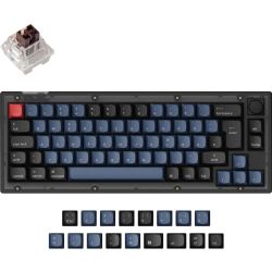 V2 Knob Frosted Black 65% Tastatur schwarz/blaugrau (V2-C3-DE)