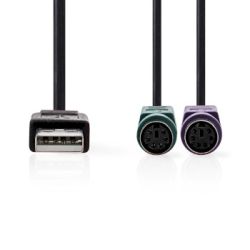 2 in 1-Kabel | USB 2.0 | USB-A Stecker | 2x PS/2 Buchs (CCGB60830BK03)