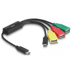 Delock 4 Port USB 2.0 Kabel-Hub mit USB  (64203)