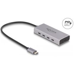 4-Port USB-C-Hub mit PD grau (64235)