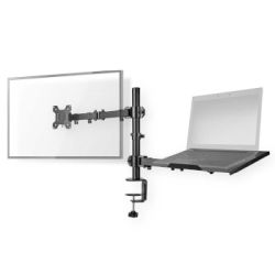 Nedis MMSISNB110BK Monitor-Tischhalterung mit Notebookarm (MMSISNB110BK)