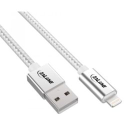 InLine Lightning USB Kabel, silber/Alu, 2m MFi-zertifiziert (31422A)