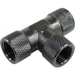 Aquatuning T-Verteiler G1/4 schwarz gerändelt (64131)