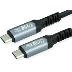 VALUE USB4 Gen3x2 Kabel, C?C, ST/ST, 40Gbit/s, 240W, schw (11.99.9088)