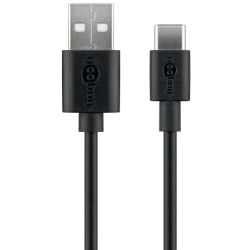 Goobay USB-C™ Lade- und Synchronisationskabel 3m schwarz (59124)