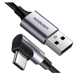 UGREEN Gewinkeltes USB-C zu USB-A Data Kabel 1m, schwarz (50941)