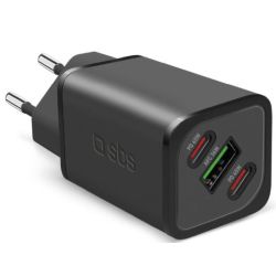 SBS PD Reiselader 65W 2x USB-C/1x USB GaN weiß (TETRGANUSB2C65W)