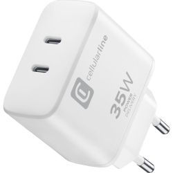 Cellularline Dual Port Travel Charger 35W White (ACHIPHUSB2PD35WW)
