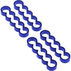 Eiskamm Alu X5 Flat Kabelkamm 4mm blau 4er-Pack (24795)