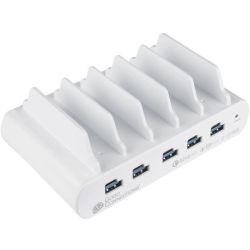USB-Schnellladestation 110 Watt, 10-Port (weiß, PD 3.0, Q (PCA-D006W)