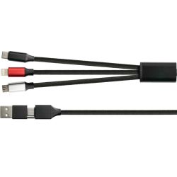 6-in-1 Ladekabel USB-C/USB-A > USB-C + Micro-USB + Lightn (PY-USB001S)