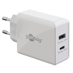 Goobay Dual USB-C PD Schnelllade- gerät 30W weiß (61674)