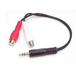 15cm Audio Kabel 3,5mm Klinke auf 2x RCA/Cinch (St/Bu) (MUMFRCA)