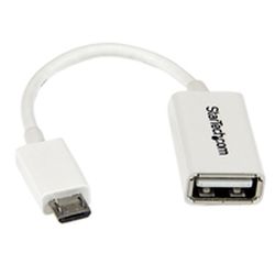 WHITE MICRO USB MALE TO USB (UUSBOTGW)