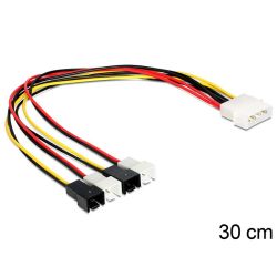 Stromkabel 4-Pin Molex Stecker zu 4x 2-Pin Lüfter Adapter (83343)
