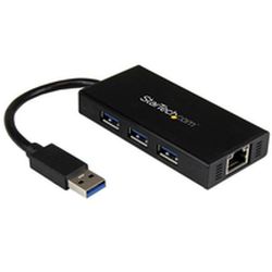 USB 3.0 Hub, 3-port + Gb LAN, schwarz (ST3300GU3B)