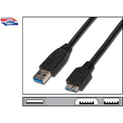 USB 3.0 Anschlusskabel, USB A - Micro USB B (AK-300117-003-S)