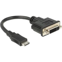 Delock HDMI Adapter Delock HDMI mini C -> DVI(24+1) St/Bu schwarz (65564)