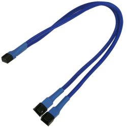 3-Pin Lüfter Y-Kabel 30cm, sleeved blau (NX3PY30B)