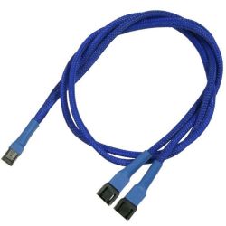 3-Pin Lüfter Y-Kabel 60cm, sleeved blau (NX3PY60B)