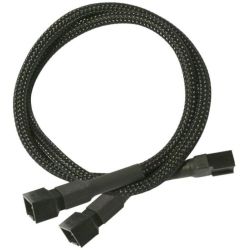 3-Pin Lüfter Y-Kabel 60cm, sleeved schwarz (NX3PY60)