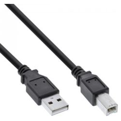 InLine USB 2.0 Kabel, A an B, schwarz, 2m (34520X)