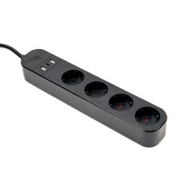 gembird Smart Home Steckdosenleiste 4Fach, m.USB-Charg (TSL-PS-S4U-01)