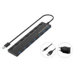 CONCEPTRONIC USB-Hub 7-Port 3.0  ->7x3.0       m.Netztei (HUBBIES19BP)