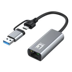 LevelOne Adapter USB-C + USB-A -> RJ45 10/100/1000/2500   g (USB-0423)