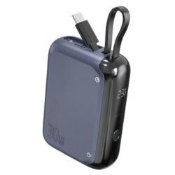 4smarts Powerbank Pocket mit USB-C Kabel 10000mAh, stahlblau (540698)