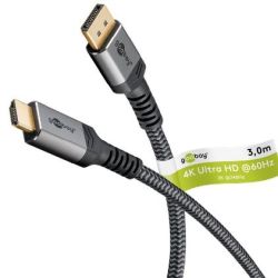 Goobay Plus DisplayPort™ auf HDMI™ Kabel (4K@60Hz), 3.0m (65270)