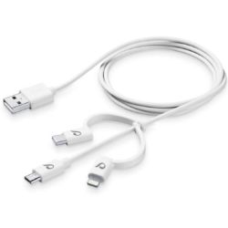 USB Kabel USB-A zu USB-C/Micro-USB/Lightning 1m (USBDATA3IN1MFITYCW)