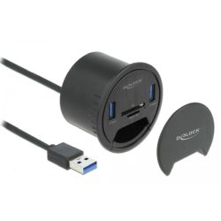 2-Port USB-Hub für Tischmontage schwarz (64152)