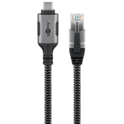 Ethernet-Kabel LAN-Adapter USB-C zu RJ45 2m grau (70698)