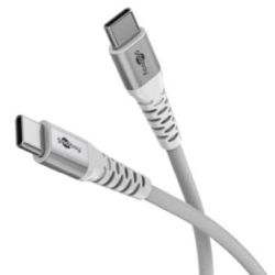 Goobay USB-C (ST-ST) 1m Verbindungskabel Textilmantel White (70193)